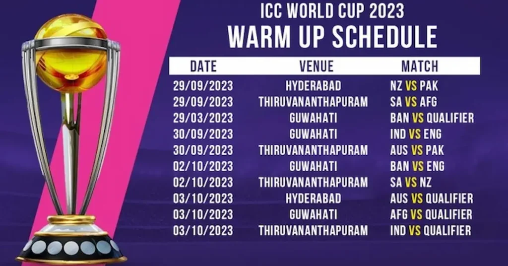 Cricket World Cup 2023 Warm-up Matches